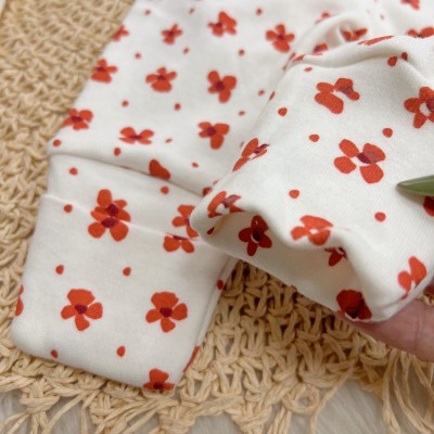 Kit 3 Calças - Poá, Off White e Flores - Telha